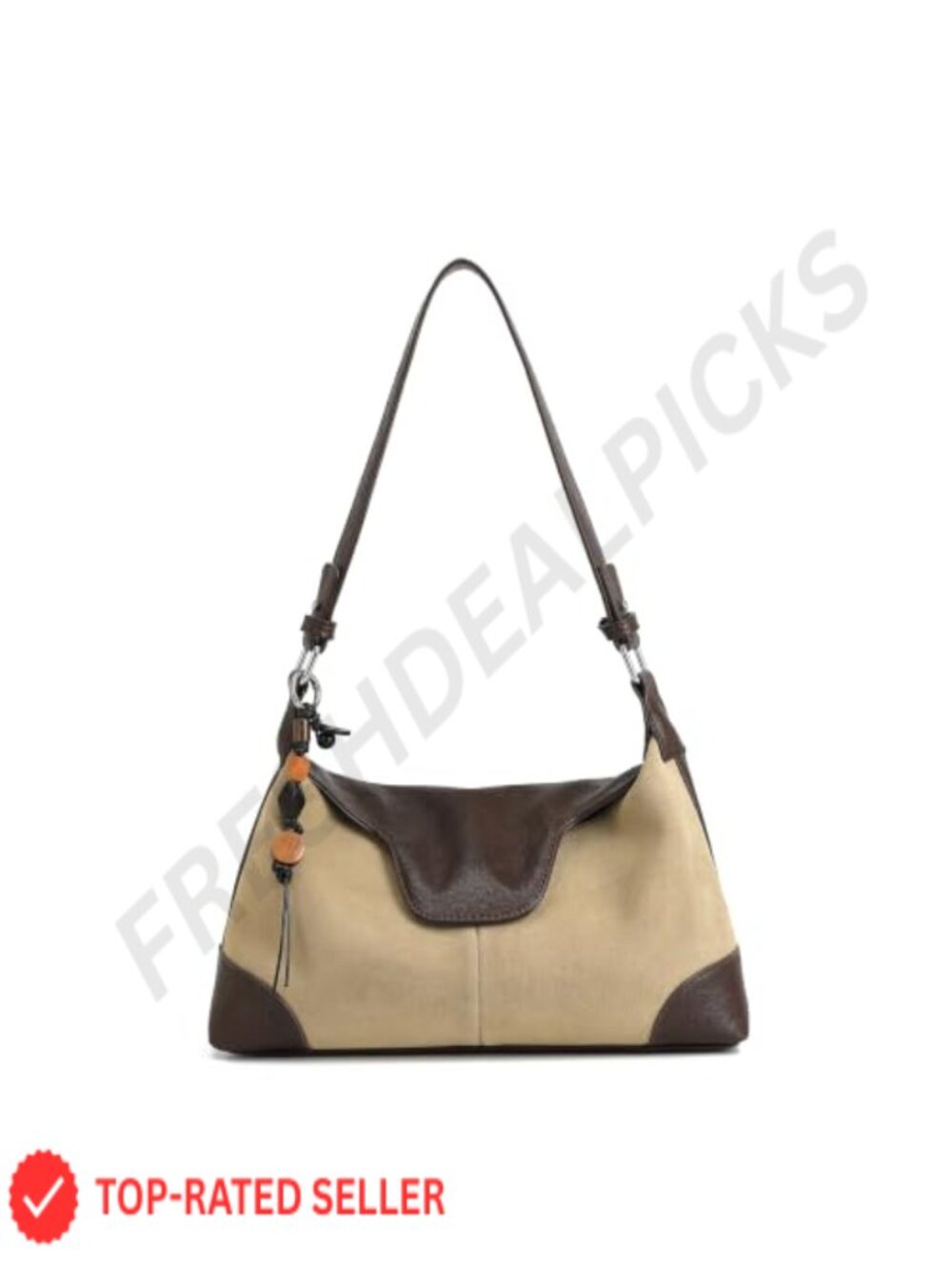 Suede Crescent Crossbody Bag with Tassel Charm, Lightweight Faux Suede Shoulder